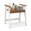 Shower Bench with Arms for Inside Shower Shaving Legs-Brown - Color: Brown