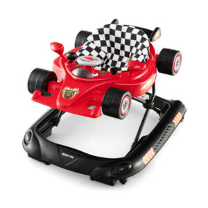 Convertible Baby Walker with 3 Adjustable Height Settings-Red - Color: Red