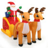 7.5 Feet Waterproof Outdoor Inflatable Santa with Double Deer and Sled - Color: Multicolor - Size: 7.5 ft