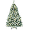 4.5 Feet Pre-Lit Premium Snow Flocked Hinged Artificial Christmas Tree - Color: Green - Size: 4.5 ft