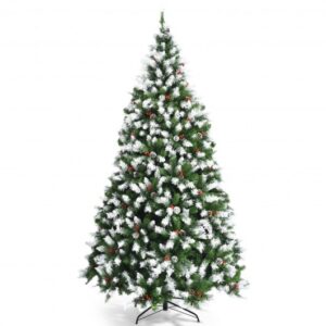 Pre-Lit Hinged Lifelike Lush Artificial Christmas Tree with PVC Tips-7.5 Feet - Color: Green - Size: 7.5 ft