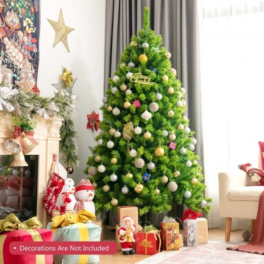 Snow Flocked Artificial Christmas Tree with Metal Stand-7.5 ft - Color: Green - Size: 7.5 ft - Image 2