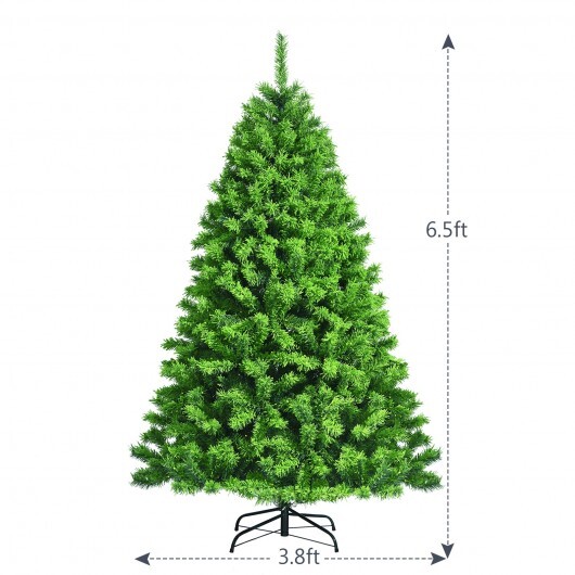 Snow Flocked Artificial Christmas Tree with Metal Stand-7.5 ft - Color: Green - Size: 7.5 ft - Image 4