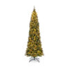 5/6/7/8/9 FT Pre-Lit Artificial Hinged Slim Pencil Christmas Tree-9 ft - Color: Green - Size: 9 ft
