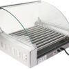 Stainless Steel Commercial 11 Roller Grill and 30 Hot Dog Cooker Machine - Color: Silver
