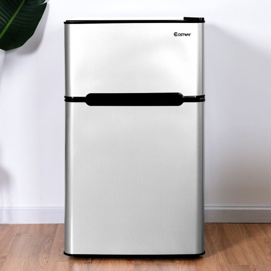 3.2 cu ft. Compact Stainless Steel Refrigerator-Gray - Color: Gray - Image 2