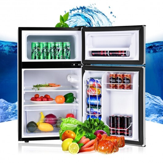3.2 cu ft. Compact Stainless Steel Refrigerator-Gray - Color: Gray - Image 3