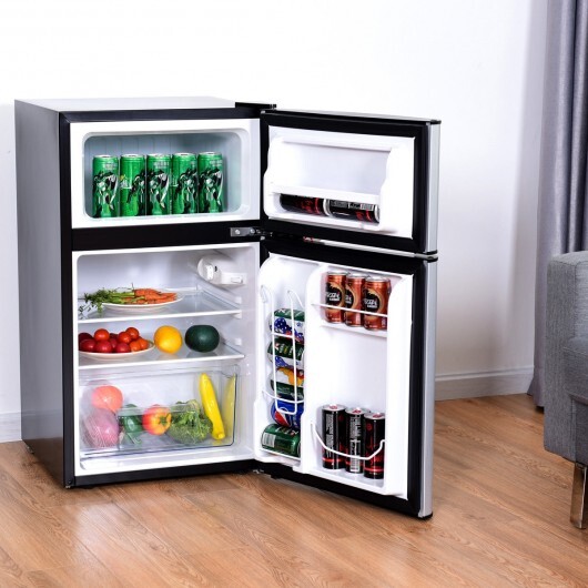 3.2 cu ft. Compact Stainless Steel Refrigerator-Gray - Color: Gray - Image 4