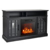 48 Inch Electric Fireplace TV Stand with Cabinets for TVs Up to 55 Inch-Black - Color: Black - Size: 48 inches