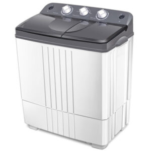 20 lbs Portable Semi-Automatic Twin-tub Washing Machine - Color: White