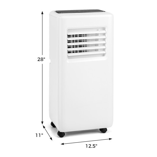 3-in-1 8000 BTU Portable Air Conditioner with Remote Control-White - Color: White - Image 3