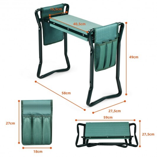 Folding Garden Kneeler and Seat Bench - Color: Green - Image 5