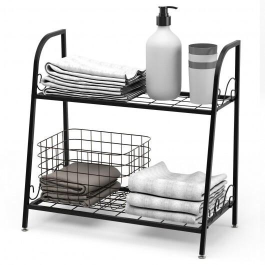 2-tier Patio Metal Plant Stand - Color: Black - Size: 2-Tier - Image 5
