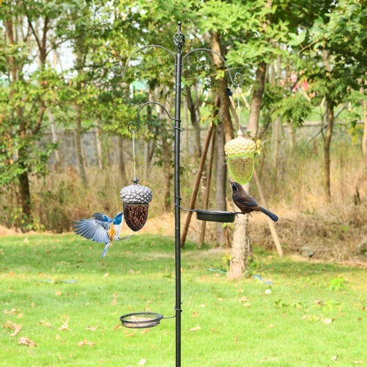 Metal Acorn Wild Bird Feeder Outdoor Hanging Food Dispenser for Garden Yard-Brown - Color: Brown - Image 3
