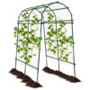7.5 Feet Garden Arch Trellis with PE Coated Metal Structure - Color: Black