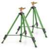 Impact Sprinkler on Tripod Base Set of 2 with 360 Degree Rotation-L - Color: Green - Size: L