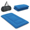 Foldable Futon Mattress with Washable Cover and Carry Bag for Camping Blue-Twin Size - Color: Blue - Size: Twin Size