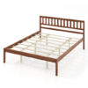 Twin/Full/Queen Size Wood Bed Frame with Headboard and Slat Support-Queen Size - Color: Walnut - Size: Queen Size