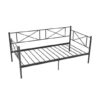 Twin Size Platform Bed with Heavy-duty Metal Slat Support-Black - Color: Black
