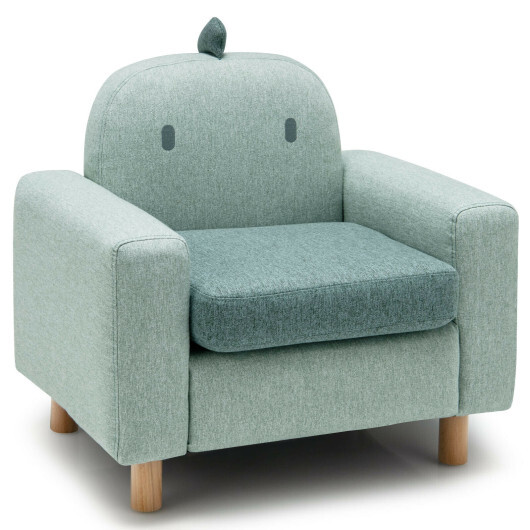 Kids Sofa with Armrest and Thick Cushion-Green - Color: Green