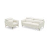 Modern Couched Sofa set with Adjustable Headrest-White - Color: White