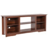 70 Inch TV Stand for up to 75 Inch Flat Screen TVs with Adjustable Shelves-Walnut - Color: Walnut