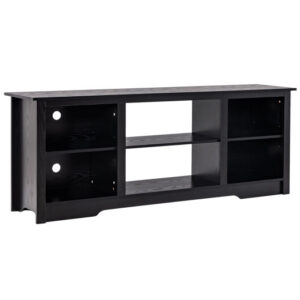 70 Inch TV Stand for up to 75 Inch Flat Screen TVs with Adjustable Shelves-Black - Color: Black