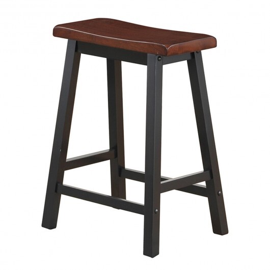 24 Inch Height Set of 2 Home Kitchen Dining Room Bar Stools-Coffee - Color: Brown - Image 5