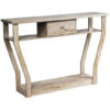 Modern Sofa Accent Table with Drawer-Gray - Color: Gray
