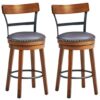 Set of 2 25.5 Inch Swivel Counter Height Bar Stool - Color: Brown - Size: 25.5 inches