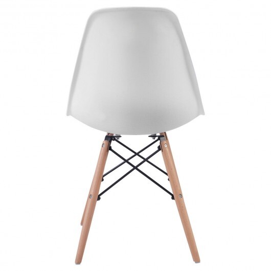 Set of 2 Mid-Century Modern DSW Dining Side Chair-White - Color: White - Image 2