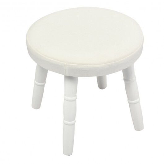 Kids Vanity Makeup Table & Chair Set Make Up Stool-White - Color: White - Image 2