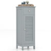 Woodern Bathroom Floor Storage Cabinet with Drawer and Shutter Door-Gray - Color: Gray