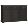 3 Drawers Sideboard Buffet Storage with Adjustable Shelves-Brown - Color: Brown