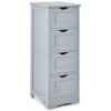 Floor Wooden Free Standing Storage Side Organizer for Bathroom-Gray - Color: Gray