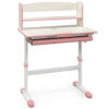 Height Adjustable Kids Study Desk with Tilt Desktop-Pink - Color: Pink