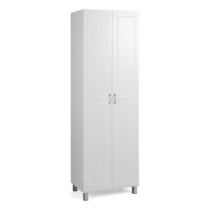 73.5 Inch Freestanding Double Door Tall Versatile Storage Organizer-White - Color: White