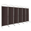 6 Feet 6-Panels Freestanding Folding Privacy Screen-Brown - Color: Brown