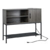 Buffet Sideboard Coffee Bar Cabinet with Power Outlets and USB Ports-Gray - Color: Gray