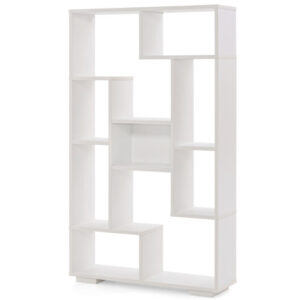 47-Inch Tall Bookshelf for Home Office Living Room-White - Color: White