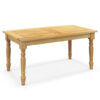 Patio Coffee Table with Solid Teak Wood Structure and Slatted Tabletop - Color: Natural