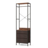 Freestanding Closet Organizer with 3-position Hanging Rod and Storage Shelves-Brown - Color: Brown