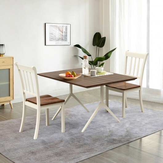 2 Pieces Solid Whitesburg Spindle Back Wood Dining Chairs-White - Color: White - Image 2