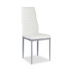 4 pcs PVC Leather Dining Side Chairs Elegant Design -White - Color: White