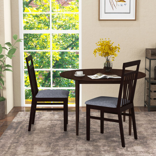 Upholstered Dining Chair Set of 2 - Color: Brown - Image 2