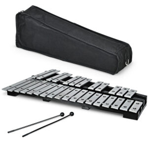 27 Note Glockenspiel Xylophone with 2 Rubber Mallets - Color: Black & White