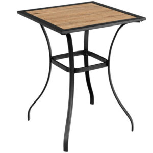 Patio Square Bar Table for Garden Backyard - Color: Black