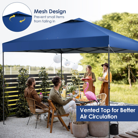 10 x 10 Feet Foldable Outdoor Instant Pop-up Canopy with Carry Bag-Blue - Color: Blue - Image 3