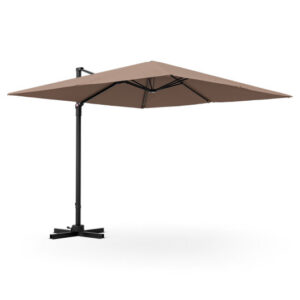 9.5 Feet Square Patio Cantilever Umbrella with 360?&deg; Rotation-Coffee - Color: Coffee