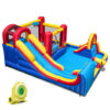 7 in 1 Outdoor Inflatable Bounce House with Water Slides and Splash Pools with 735W Blower - Color: Multicolor